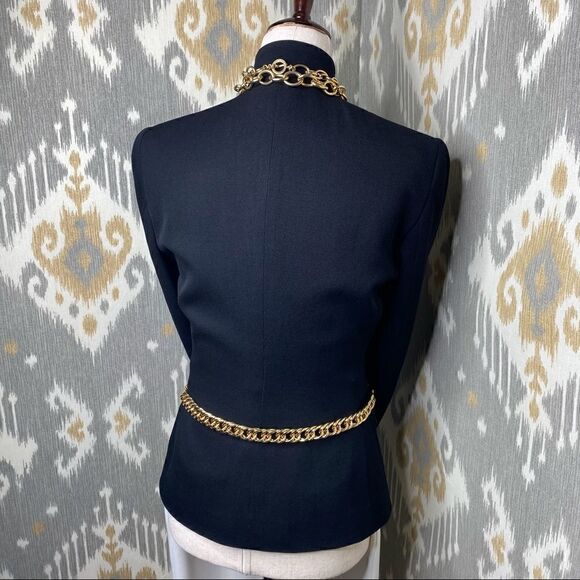 Ralph Lauren Black Worsted Wool Military Inspired Gold Crest Button Blazer - Picture 13 of 16